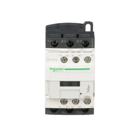 Schneider Electric LC1D12U7 IEC contactor, TeSys Deca, nonreversing, 12A, 7.5HP at 480VAC, up to 100kA SCCR, 3 phase, 3 NO, 240VAC 50/60Hz coil, open — Electrónica y PCB