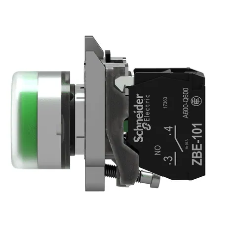 Schneider Electric XB4BP31 Spring Return Push Button, Harmony XB4, Green, 22mm — Switches & Modular Apparatus