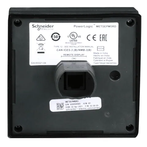 Schneider Electric METSEPM5563RD power meter PowerLogic PM5563, 2 ethernet, up to 63th Harmonic, 1,1MB 4DI/2DO 52 alarms, with remote display — General Accessories