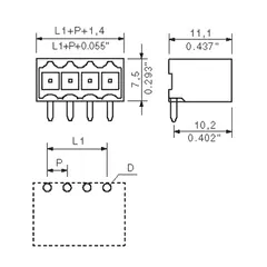 Weidmuller 1761564001 PCB Plug-in Connector SL-SMT 3.50/04/90G 1.5SN BK RL — General Accessories