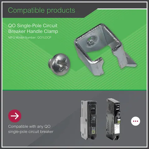 Schneider Electric QO1LO Mini circuit breaker accessory, QO, clamp, handle, for holding in ON or OFF position — Accessori generali
