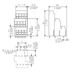 Weidmuller 1979060000 5.08 mm PCB Terminal Block, 12 Poles, 90°, 3.2 mm Pin Length, Orange — Accessori generali