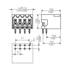 Weidmuller 1727840000 3.50 mm PCB Plug-in Connector, Male Header, 8 Poles, 90° — Connectors & Plugs