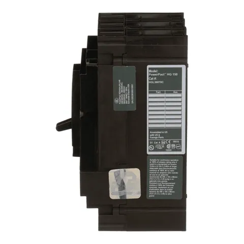 Schneider Electric HGL36070 Circuit breaker, PowerPacT H, 70A, 3 pole, 600VAC, 18kA, lugs, thermal magnetic, 80% — Accessori generali