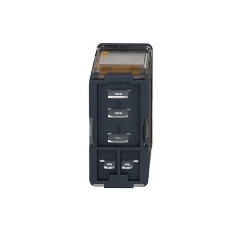 Schneider Electric RPM12BD plug-in relay, Harmony electromechanical relays, 15A, 1CO, with LED, lockable test button, 24V DC — Contactores y relés