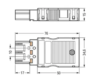 Wago 770-133 Plug; with strain relief housing; 3-pole; Cod. A; 4,00 mm²; white — Industrial Cables & Wires