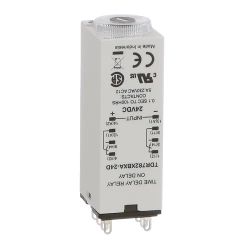 Schneider Electric TDR782XBXA-24D Time delay relay, Harmony SE Relays, DPDT, 100ms to 100hours, 7 time scales, on-delay function, socket compatible, 5A, 24V DC — Akcesoria ogólne