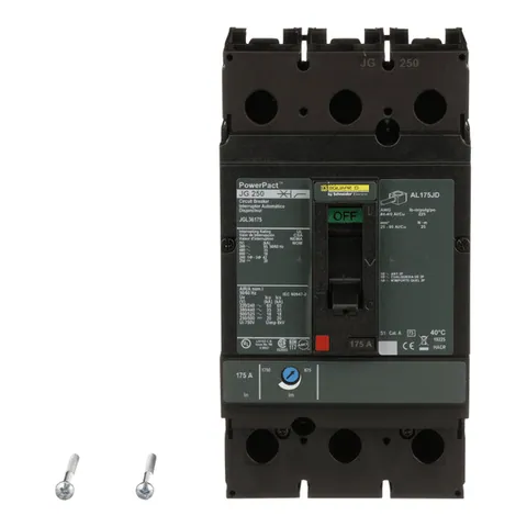 Schneider Electric JGL36175 Circuit breaker, PowerPacT J, 175A, 3 pole, 600VAC, 18kA, lugs, thermal magnetic, 80% — Accessori generali