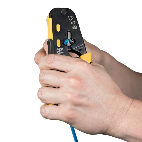 Klein Tools VDV226-110 Ratcheting Cable Crimper / Stripper / Cutter, for Pass-Thru™ — Hand & Power Tools