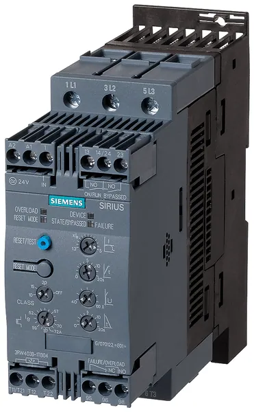 Siemens 3RW4037-1TB04 SOFTSTART, S2, 63A, 37KW, 500V, 24V, SCRW — PLCs