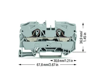 Wago 2010-1201 TOPJOB®S feedthrough terminal block; rail mount; 2-conductor; 10 mm wide; gray — Terminal Blocks
