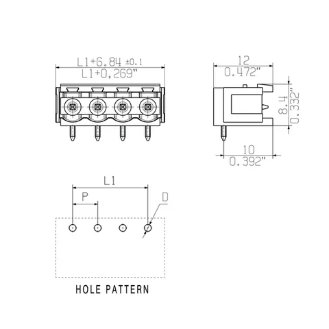 Weidmuller 1148100000 PCB Plug-In Connector SL 5.08HC/04/90B 3.2SN OR BX — General Accessories