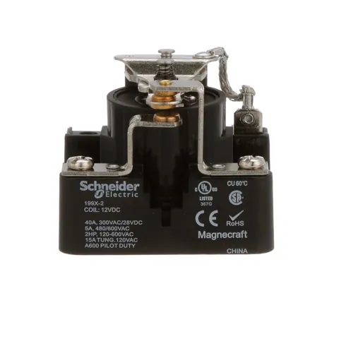 Schneider Electric 199X-2 Power relay, SE Relays, SPDT, 40A, 12 VDC, open type, heavy duty — Accessori generali