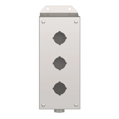 Schneider Electric 9001KYSS3 Empty enclosure control station, Harmony 9001K, Harmony 9001SK, stainless steel, 3 cut outs, 30mm — General Accessories