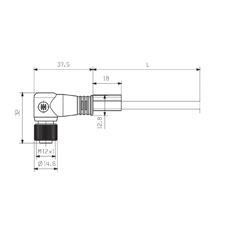 Weidmuller 1906950500 M12 Connector Cable SAIL-M12BW-3S5.0U — Industriekabel & Leitungen