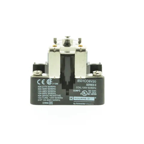 Schneider Electric 8501CO8V20 Power Relay, Type C, 2.0 HP, 30A resistive at 300 VAC, SPST, 1 normally closed contact; 120 VAC coil — Accesorios generales