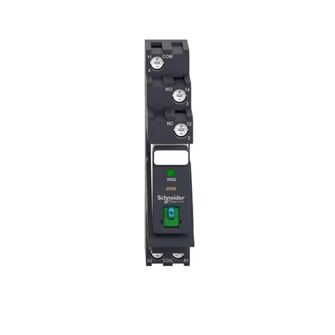 Schneider Electric RXG12BDPV interface plug-in relay, 10A, 1CO, with LED, lockable test button, 24V DC — Contactors & Relays