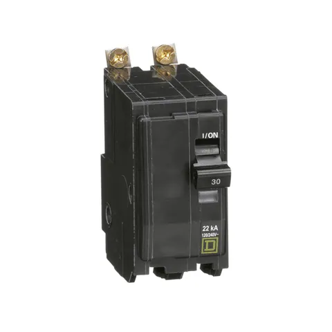 Schneider Electric QOB230VH Mini circuit breaker, QO, 30A, 2 pole, 240VAC, 22kA, bolt on mount — General Accessories