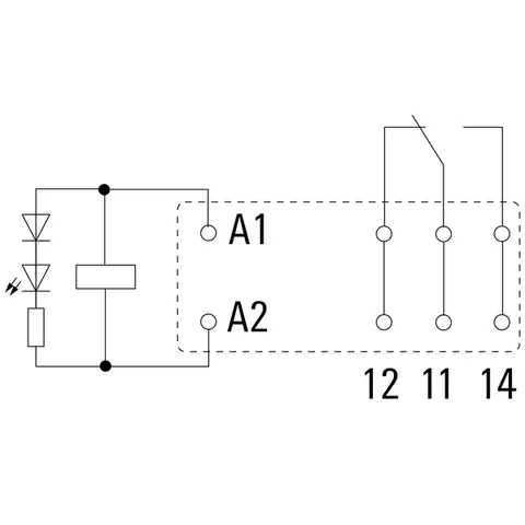 Weidmuller 8870290000 RCI374S15 Relay with 1 CO Contact and Test Button — Contactors & Relays