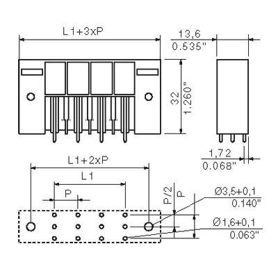 Weidmuller 1813660000 10.16 mm PCB Plug-in Connector, Male Header, 3 Poles, 180° — General Accessories