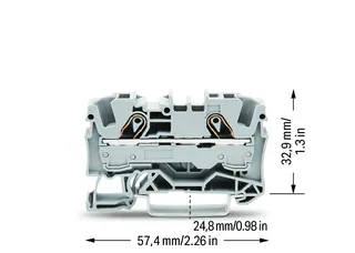 Wago 2006-1201 TOPJOB®S feedthrough terminal block; rail mount; 2-conductor; 7.5 mm wide; gray — Terminal Blocks