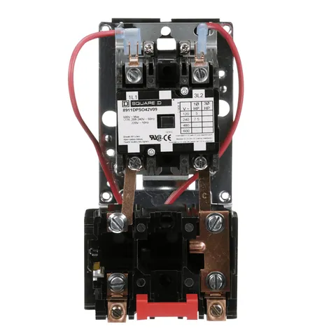 Schneider Electric 8911DPSO42V09 NEMA starter, Definite Purpose, 40A, 7.5HP at 240VAC, 1 phase, 2 pole, melting alloy, 208V to 240VAC coil, open — Accesorios generales