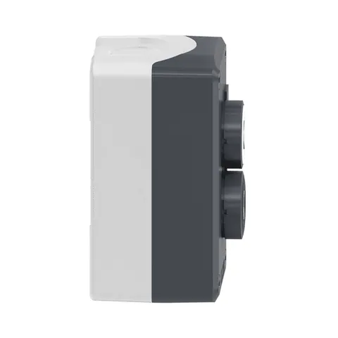 Schneider Electric XALD222 Control station, Harmony XALD, XALK, plastic, dark grey lid, 2 flush push buttons 22mm, marked UP ARROW DOWN ARROW, 2NO — Switches & Modular Apparatus