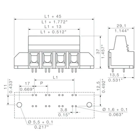 Weidmuller 1783700000 15.00 mm Printed Circuit Board Terminal, 1 Pole, 90° — Accessori generali
