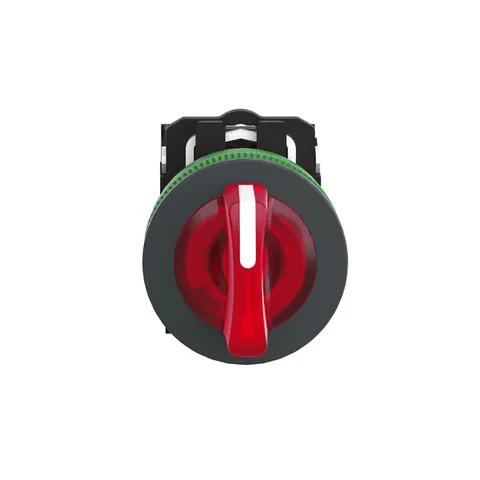 Schneider Electric XB5FK134M5 Universal LED Illuminated Selector Switch, Harmony XB5 Series, Grey Plastic, Red Handle, 30mm, 3 Positions, 1NO + 1NC, 230-240V AC — Switches & Modular Apparatus