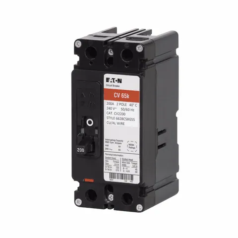 Eaton CV2100 Type CV Molded Case Circuit Breaker, 100 A, 65 kAIC — Interruptores automáticos y fusibles