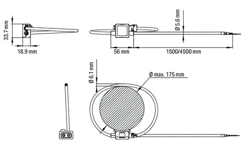 Wago 855-9150/2000-1751 Rogowski coil; RT 4000; Diameter 175 mm; 1.5 m; Bayonet connector; for cable tie — Allgemeines Zubehör