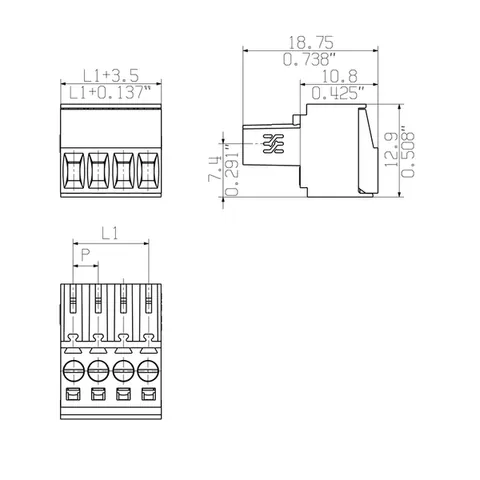 Weidmuller 1610180000 BL 3.50/06/180 SN BK BX — General Accessories