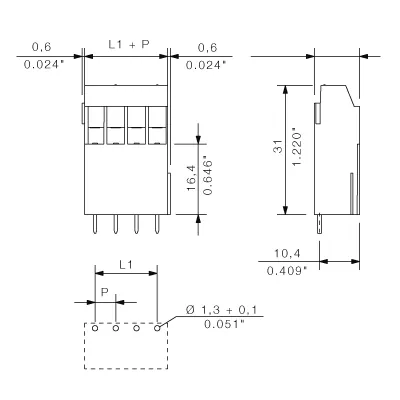 Weidmuller 1975300000 5.00 mm 7-Pole PCB Terminal Block, 90° — General Accessories