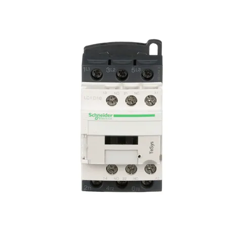 Schneider Electric LC1D18T7 IEC contactor, TeSys Deca, nonreversing, 18A, 10HP at 480VAC, up to 100kA SCCR, 3 phase, 3 NO, 480VAC 50/60Hz coil, open — Electronics & PCBs