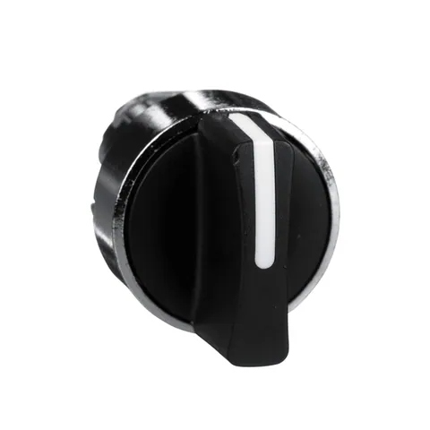 Schneider Electric ZB4BD3 Harmony, 22mm Push Button, selector switch operating head, 3 position, maintained, black, unmarked — Interruptores y aparamenta modular