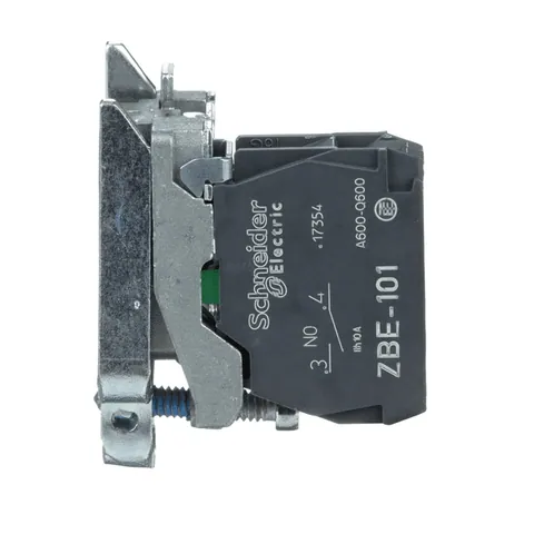 Schneider Electric ZB4BZ101 Harmony, 22mm Push Button, XB4B operators, contact block, with mounting collar, 1 NO, screw clamp terminal — Switches & Modular Apparatus