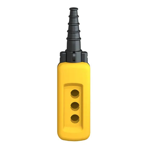Schneider Electric XACA03H7 Empty pendant control station, Harmony XAC, plastic, yellow, 3 cut outs, UL CSA certified — Accesorios generales