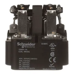 Schneider Electric 199BX-18 Power relay, SE Relays, DPDT, 40A, 24 VDC, magnetic blowout, open type, heavy duty — Accessori generali