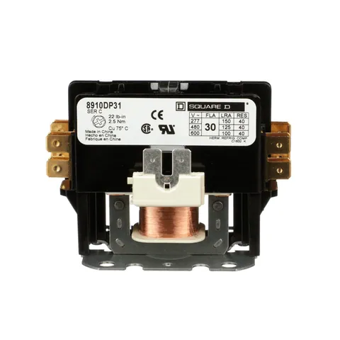 Schneider Electric 8910DP31V02 Contactor, Definite Purpose, 30A, 1 pole, 110/120VAC 50/60Hz coil, open — General Accessories