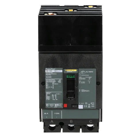 Schneider Electric HDA36080 PowerPacT H-Frame Circuit Breaker, 80A, 3 Pole, 600VAC, 14kA, I-Line, Thermal Magnetic, 80%, ABC — Accessori generali