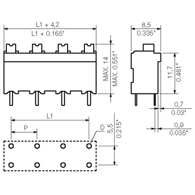 Weidmuller 1826130000 Printed Circuit Board Terminal LSF-SMT 7.50/02/180 3.5SN BK TU — Connettori e spine