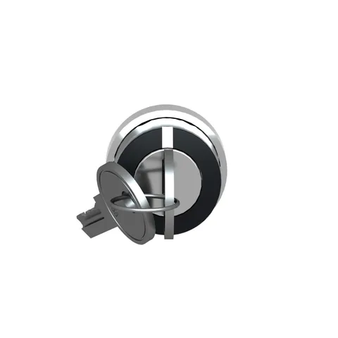 Schneider Electric ZB4BG05 Key switch selector head, Harmony XB4, metal, black, 22mm, key 455, 3 positions, spring return from right to center, key withdrawal left and center — Allgemeines Zubehör