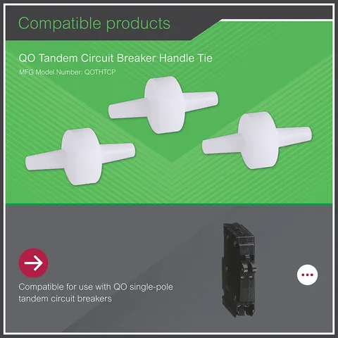 Schneider Electric QOTHT Mini circuit breaker accessory, QO, handle tie, 1 pole — General Accessories