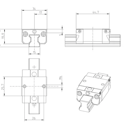 Bosch Rexroth R166611420 High-Precision Ball Runner Block BSHP — Linear Guides & Rails
