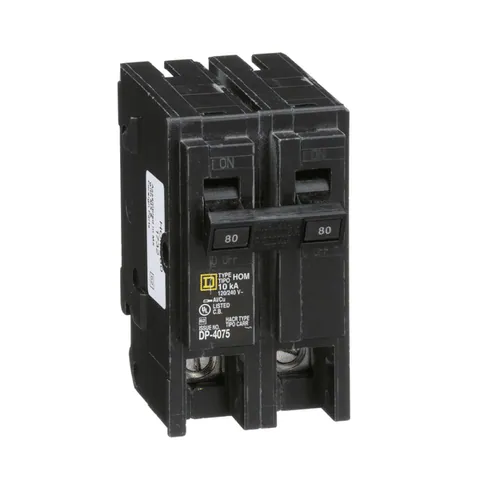 Schneider Electric HOM280 Mini circuit breaker, Homeline, 80A, 2 pole, 120/240VAC, 10kA AIR, standard type, plug in, UL — Accessori generali