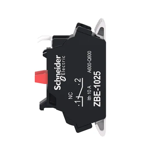 Schneider Electric ZBE1025 Single contact block, Harmony XB4, silver alloy, spring clamp terminal, 1NC — General Accessories