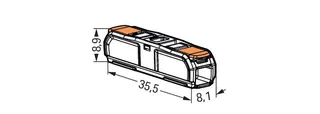 Wago 221-2411 Inline splicing connector with lever; for all conductor types; max. 4 mm²; 2-conductor; transparent housing; Transparent cover; Surrounding air temperature: max 85°C (T85); 4,00 mm²; transparent — Connectors & Plugs