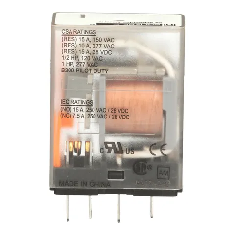 Schneider Electric 8501RSD41V53 Miniature Relay, Harmony 8501R, SPDT, 5 blades, coil, 1HP at 277V AC, 15A resistive at 120V AC, 24V DC, 1NO+ 1NC — General Accessories