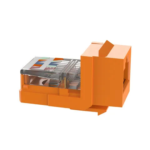 Panduit NK5E88MOR-Q Cat 5e UTP RJ45 Leadframe Keystone Jack Module, Orange - Pack of 25 — Accesorios generales