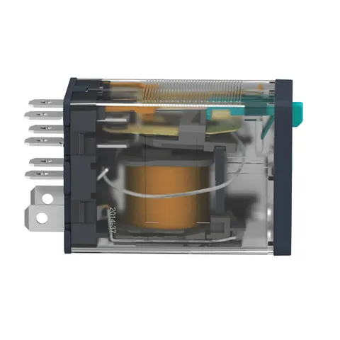 Schneider Electric RPM22BD plug-in relay, Harmony electromechanical relays, 15A, 2CO, with LED, lockable test button, 24V DC — Contactors & Relays